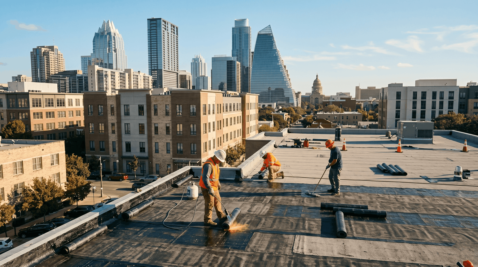 5-Star Roofing Contractors in Austin TX — commercial TPO and EPDM roof installation